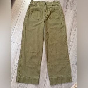 Bagatelle Collection Olive Wide-Leg Chino Cropped Jeans Pants Sz 6